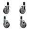 Service Caster 5'' Gray Poly Wheel Swivel 1-5/8'' Expanding Stem Caster Set 2 Brakes, 4PK SCC-EX20S514-PPUB-2-TLB-2-158 - alternate 1